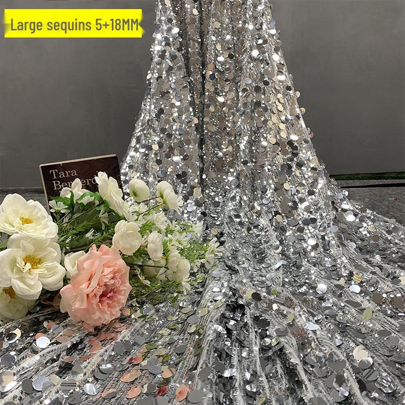 Gold & Silver Glitter Sequin Fabric for Wedding & Birthday Decor