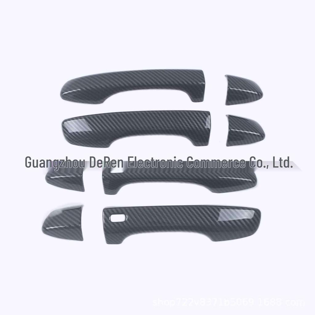 Glänzende schwarze Karbonfaser-Türgriffabdeckung für 16-22 VW Tiguan MK2