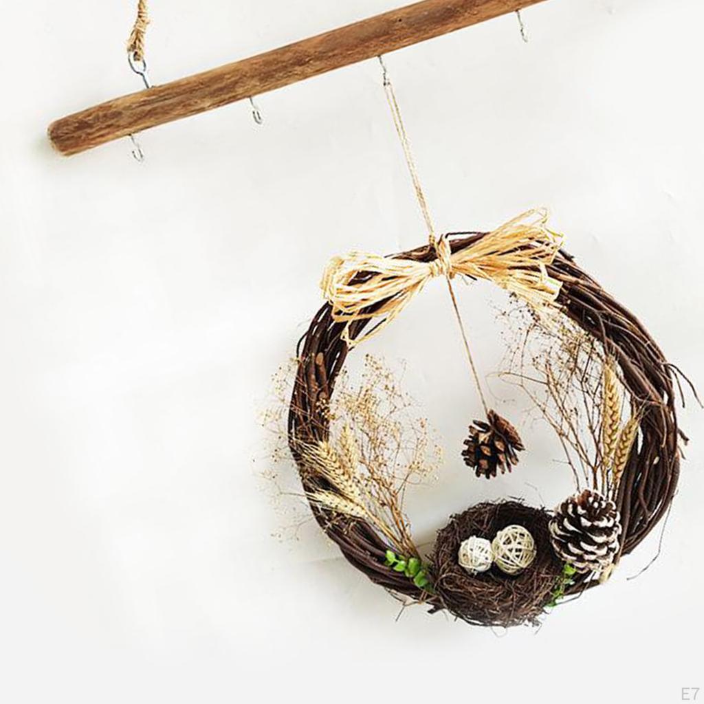 Artificial Flower Wreath for Front Door, Wall Hanging Outdoor Spring Flowers