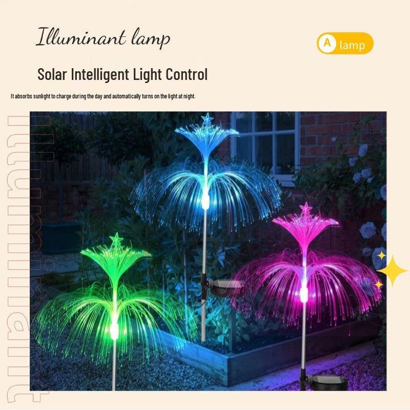 Outdoor Solar LED Glasfaser Quallenlicht - Dekorative Rasen- und Hofbeleuchtung