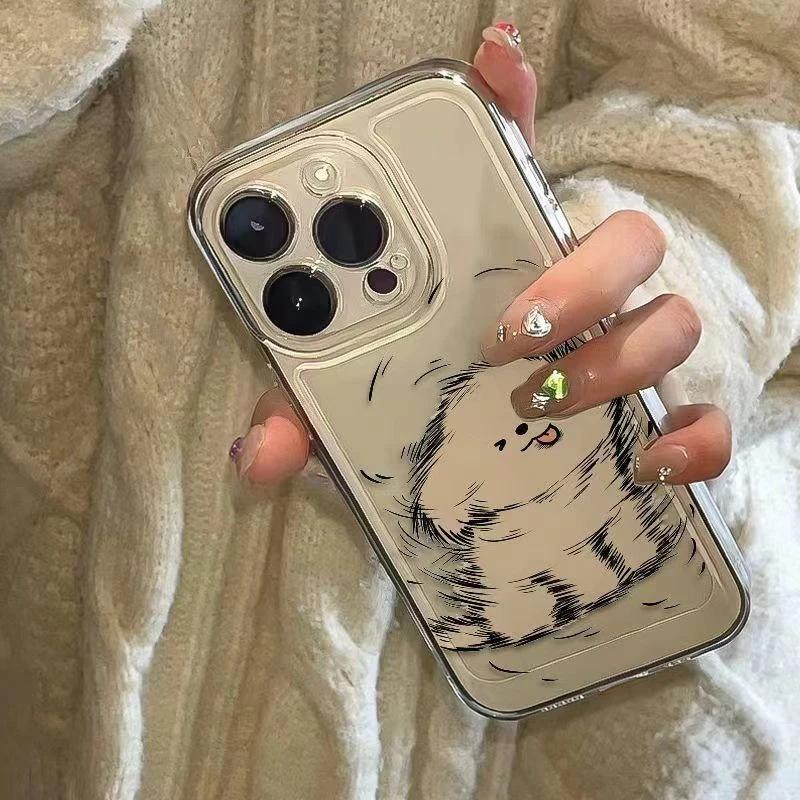 Cute head-shaking puppy iPhone17Promax mobile phone case cartoon for Apple 16promax space case 15