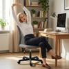 Computer Desk Chair, Mesh Office Chair with Adjustable Height and Swivel Wheels, Armless Study Chair, Grey