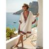 2026 women's V-neck dress seaside vacation 3D printing loose skirt beach
