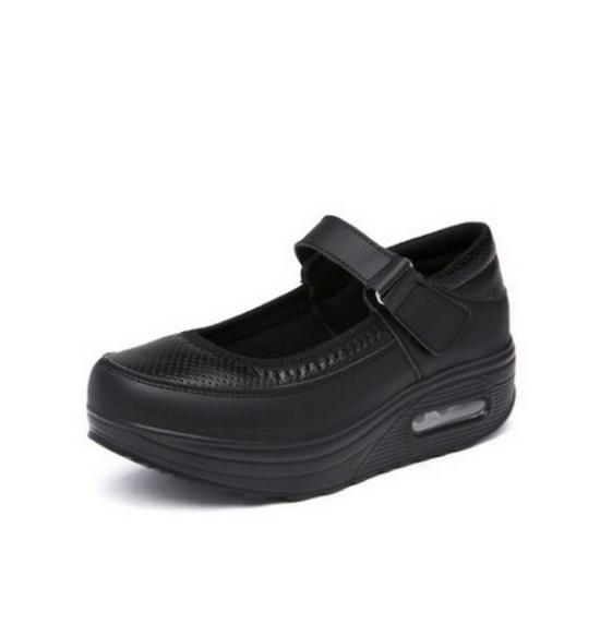 2024 Spring/Summer Women s Air Cushion Nurse Shoes - White Thick Sole Rocker & Sports Shoes 37