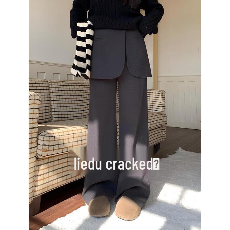 

Liedu 2026 Plus Size Wool-Blend Straight Casual Pants XL