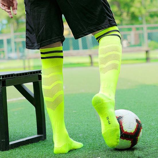 Knee High Soccer Socks for Men Women Stretchy Compression High Tube Socks Striped Athletic Socks for Football Baseball Softball