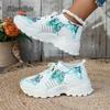 Women's Casual Shoes 2025 Butterfly Print White Sneakers Summer Outwear Breathable Mesh Shoes Zapatillas De Mujer Size 36 43