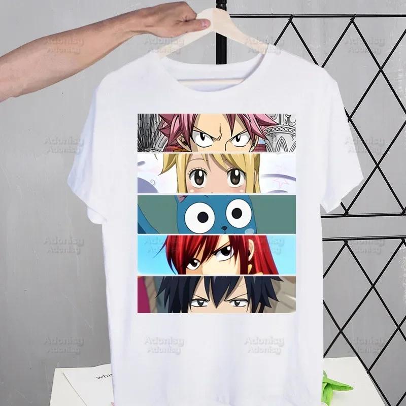 Anime Fairy Tail Kreslený Natsu Erza Gray Lucy Trička Léto Pánské/Dámské Hip Hopové Tričko Streetwear trička Krátký Rukáv Topy