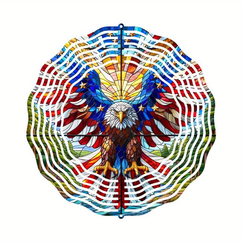 

1 шт. Патриотический спиннер-вертушка «Орел», Металлическая подвесная кинетическая 3D-декорация для Дня независимости и всех праздников, Американский для двора и сада 01A