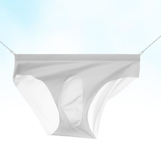 Summer Ultra-Thin Ice Silk Sexy Men Briefs Translucent Low-rise Seamless 3D U Convex