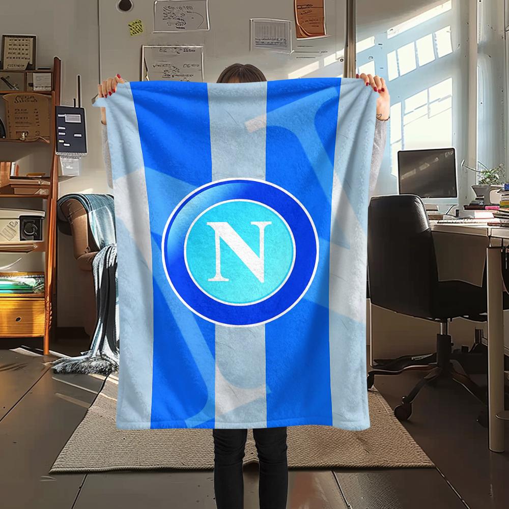 1 ud. S.S.C. Manta de Franela con Estampado de Nápoles, Alta Calidad para Todas las Estaciones, Decoración del Hogar, Calidez y Confort, Perfecta para Regalos de Navidad