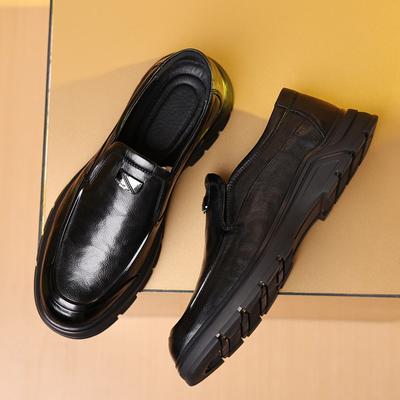 Spring New Leather Shoes Men's Middle-aged Men's Platform Leather Shoes Business Casual Dad Shoes First Layer Cowhide Breathable