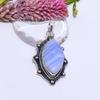 Blue Lace Agate - Namibia 925 Sterling Silver Pendant V9048, Blue Pendant, Marquish Pendant, Valentin's Day Gift, Gift For Her, Birthday Gift, Handmad
