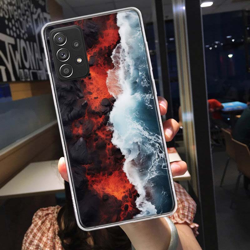 

The Collision of Lava and Seawater Phone Case for Samsung A54 A57 A37 A17 A14 A15 A12 A24 A34 A55 A35 A25 A52S A07 A05S A04S A22 Samsung A57 5G