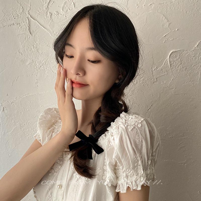 Haargummi Samt Schleife Haarbügel, Koreanisch Retro Super Süßes Haargummi Lederband