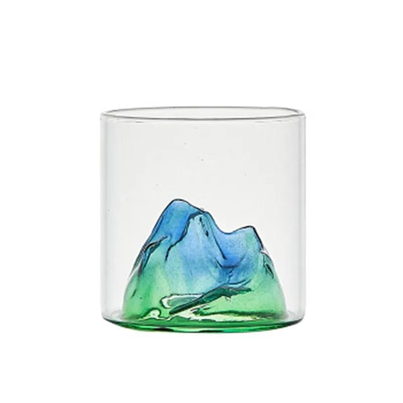 

3D Landscape Cup Wine Whiskey Beer Tea Coffee Cup Glassware Mountain Crystal Glass for Drinking Bourbon Scotch Cocktails 201-300ml