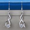 Exquisite 925 Sterling Silver Twisted and Wrapped Zirconia Earrings for Women - Fashionable Party Gifts and Wedding Accessories