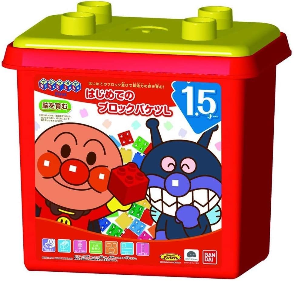 BlockLabo Anpanman First Block Bucket L Winter Includes Original [BANDAI] (2025 Bonus Blocks)