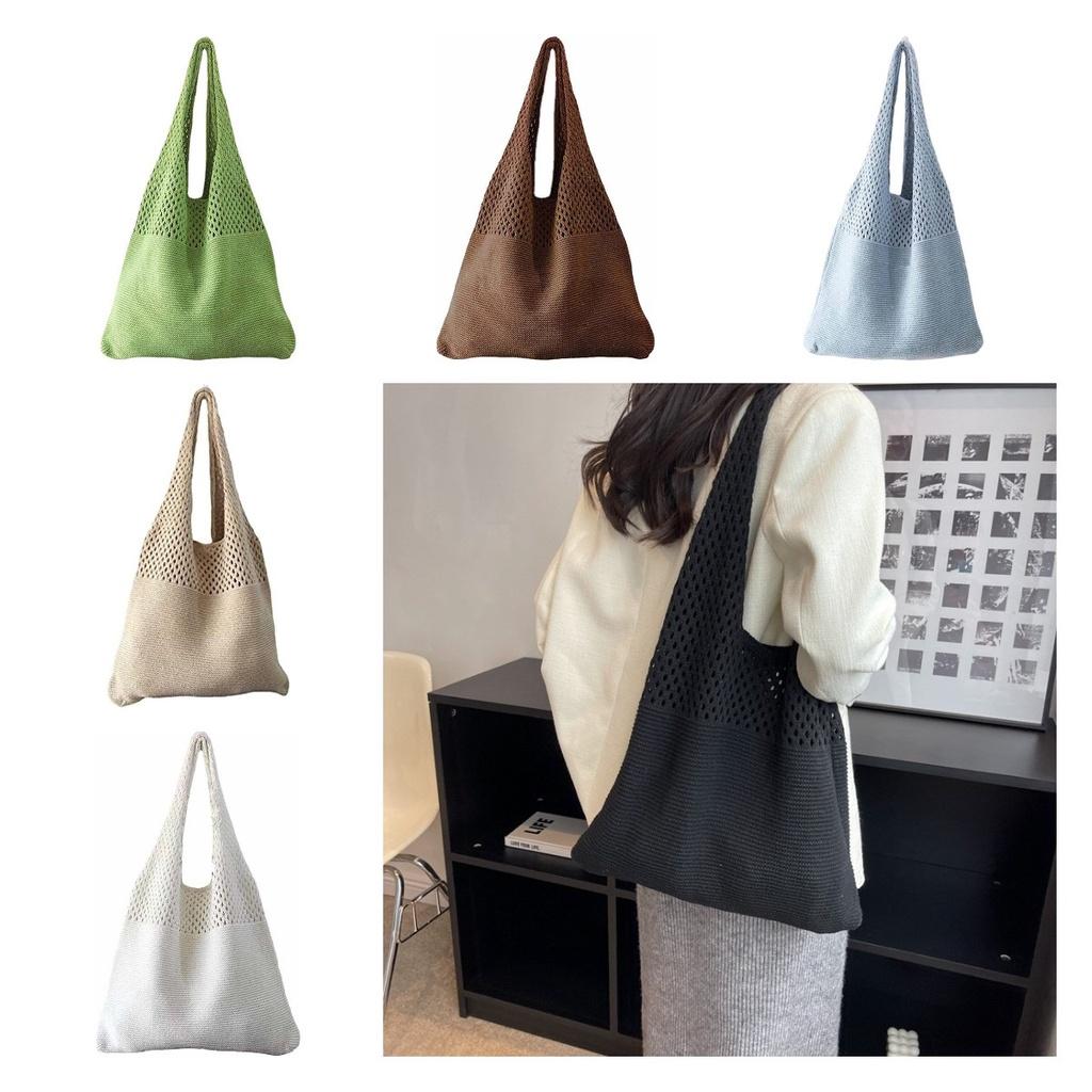 Elegant Retro Knitted Tote Bag For Women, Perfect For Any Occasion, Available In Multiple Colors