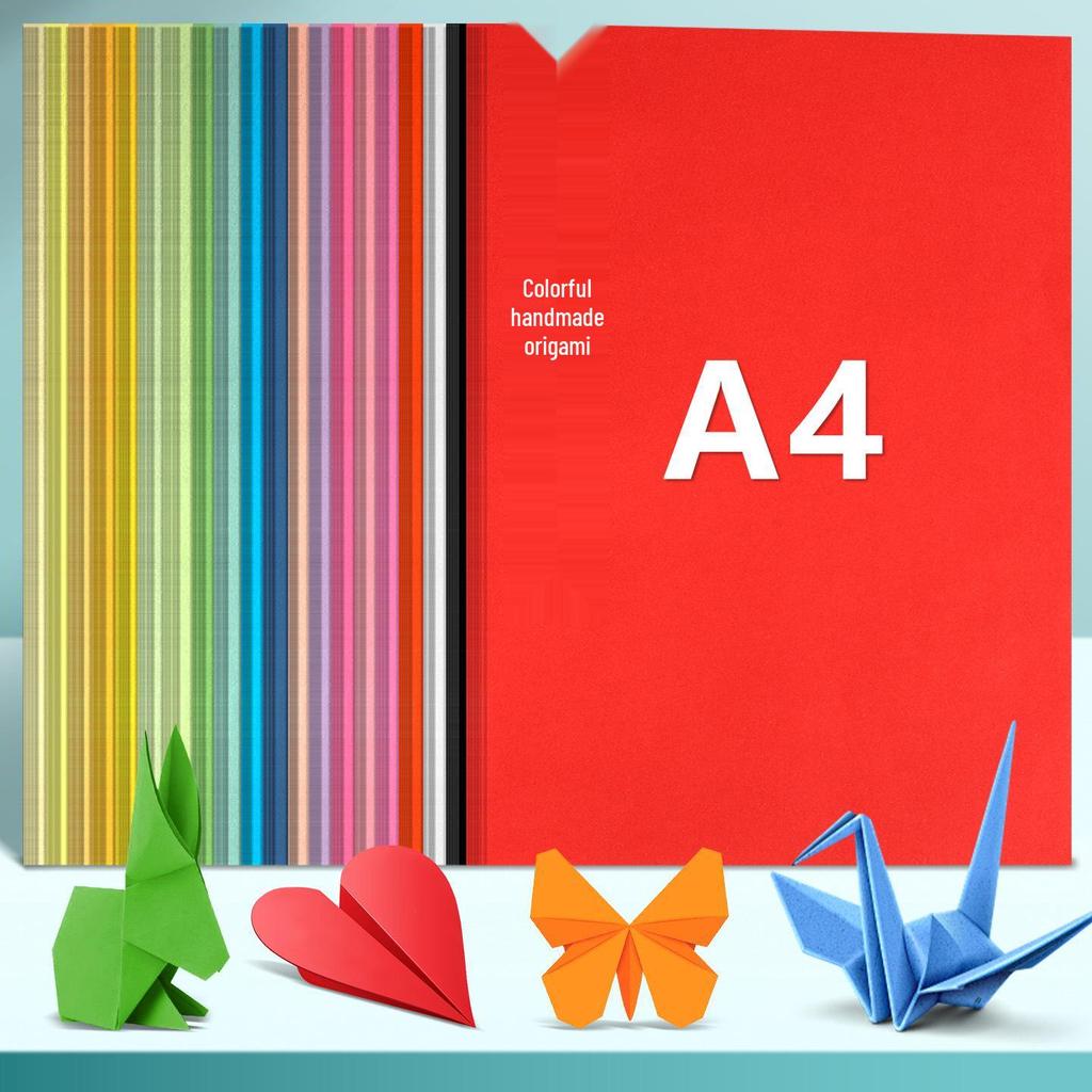 Colored Origami Craft Paper: A4 Thick Cardstock for Kindergarten & Student DIY Projects