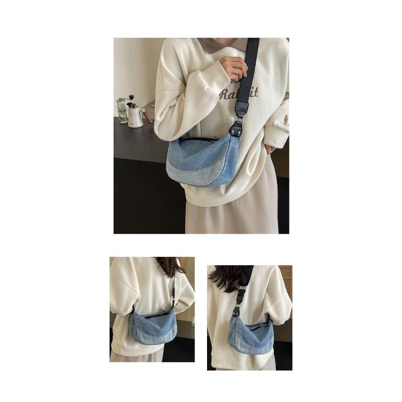 Denim Dumpling Bag Hundred Trend Shoulder Bag Fashion Color Collision Crossbody Bag