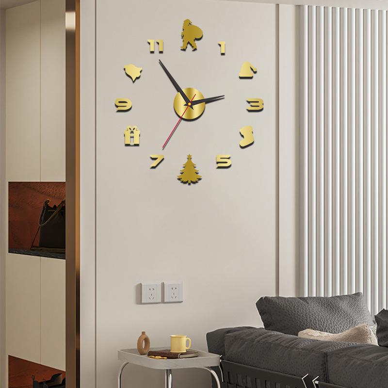 Modern Silent Digital Wall Clock - Christmas Décor for Living Room or Bedroom