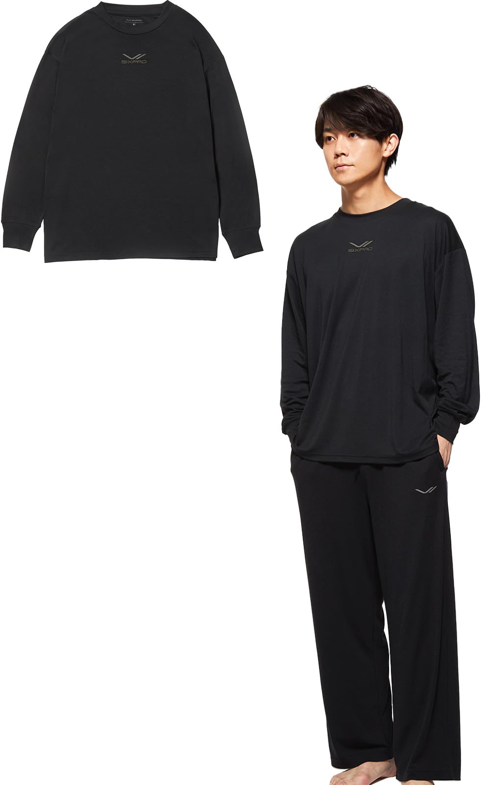 

Эксклюзив из официального магазина SIXPAD Восстанавливающая одежда для сна Лонг [SIXPAD] (верхний, (черный), L)