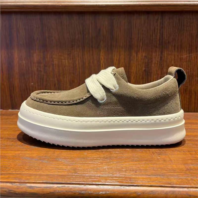 Autumn suede leather solid color comfortable low-top lightweight simple niche casual shoes tt