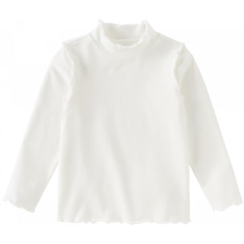 DAVE & BELLA Girls' Anti-Bacterial Half-High Collar Long-Sleeve T-Shirt