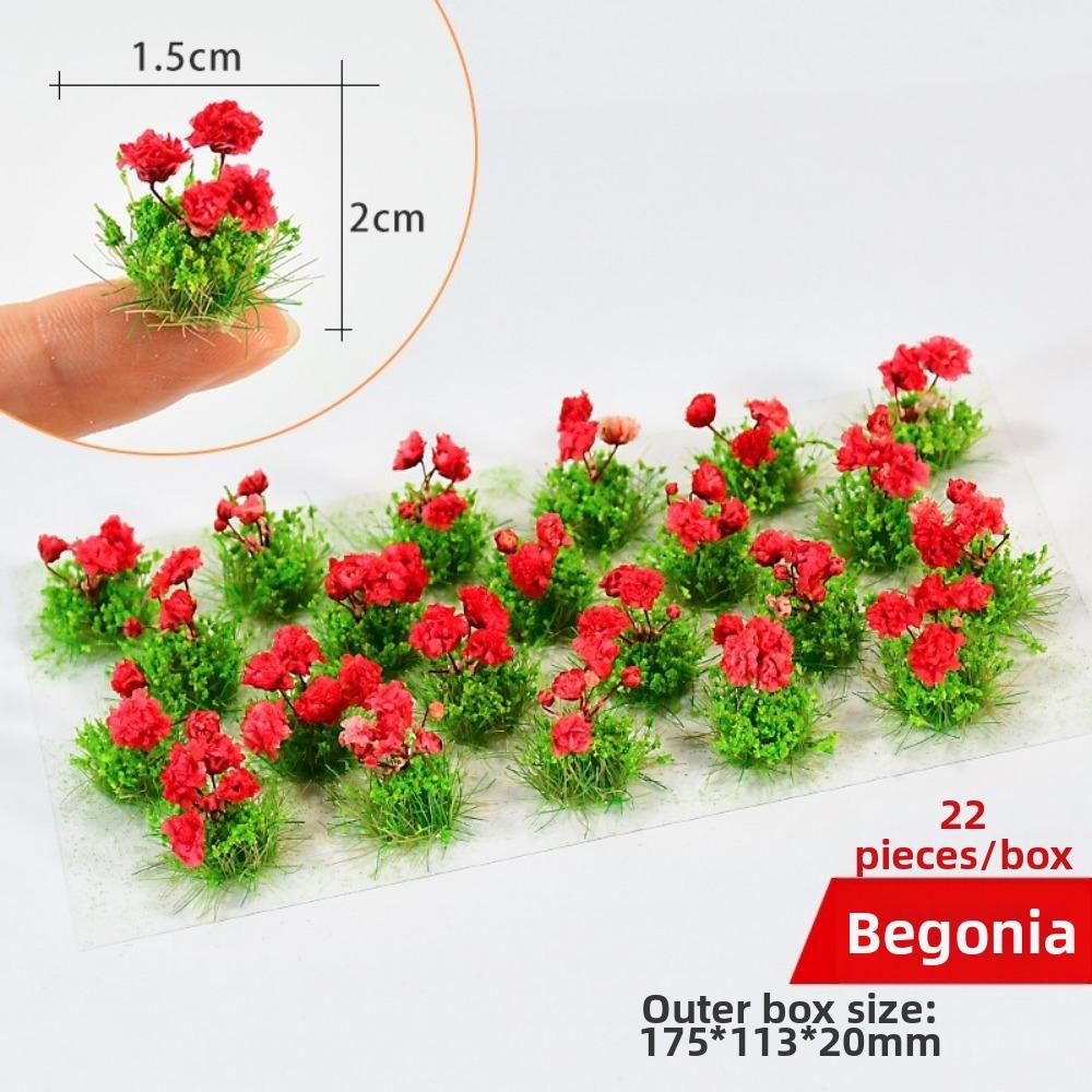 22pcs/set Multicolors DIY Miniature Garden Decor Plastic Landscape Wargame Grass Tufts