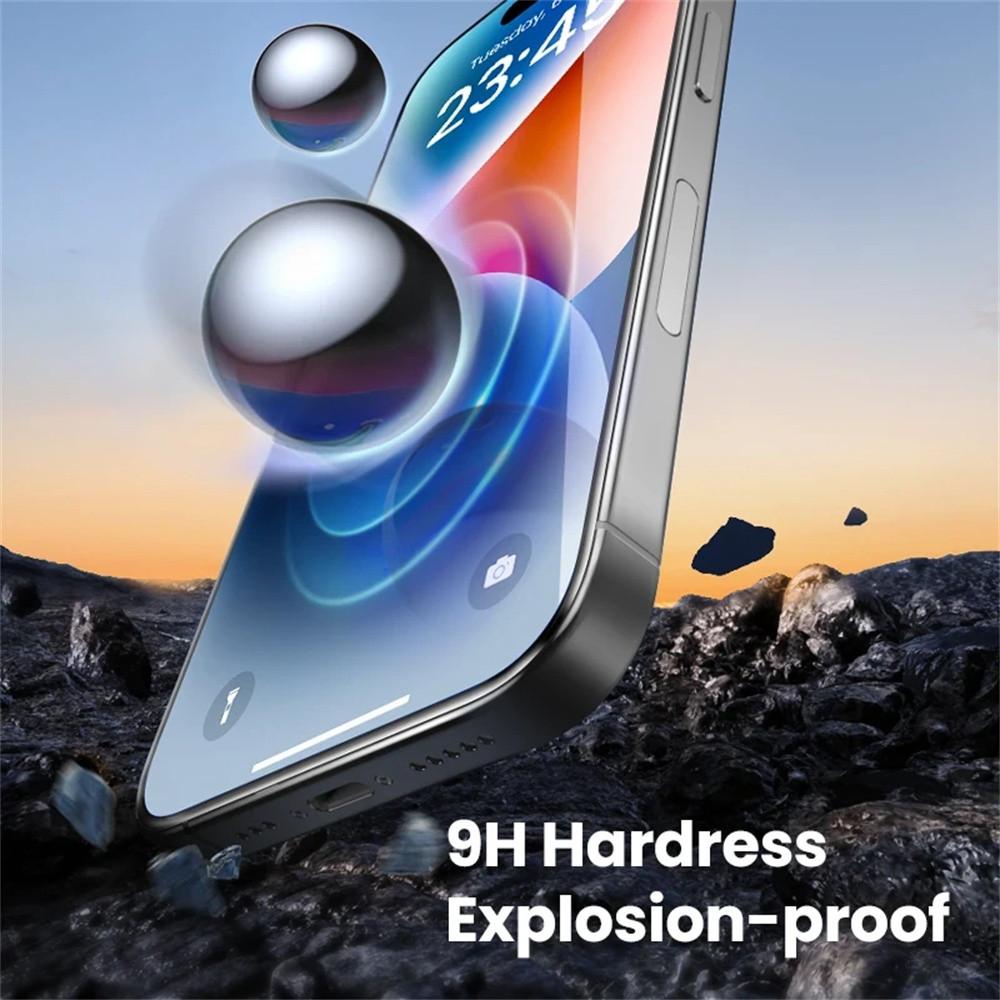 2PCS Clear Screen Protector For iPhone 16 15 14 13 12 11 Pro Max Transparent Tempered Glass Full Cover Film