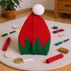 Adult Christmas Knitted Hat Elf Santa Beanies Santa Red and Green Knitted Crochet Hat