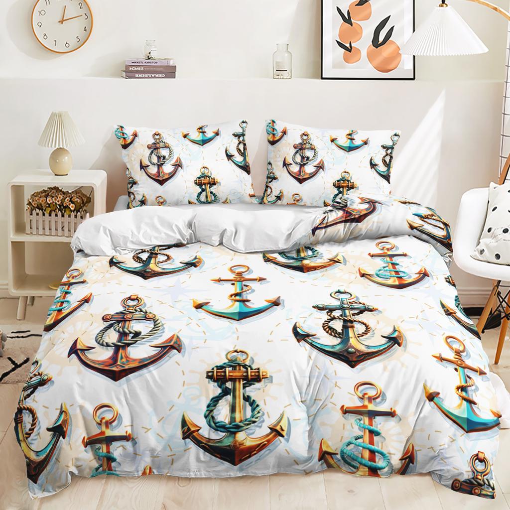 Far de navă Mașină Model de imprimare digitală 3D Husă de pilotă Față de pernă Set de lenjerie de pat pentru dormitor