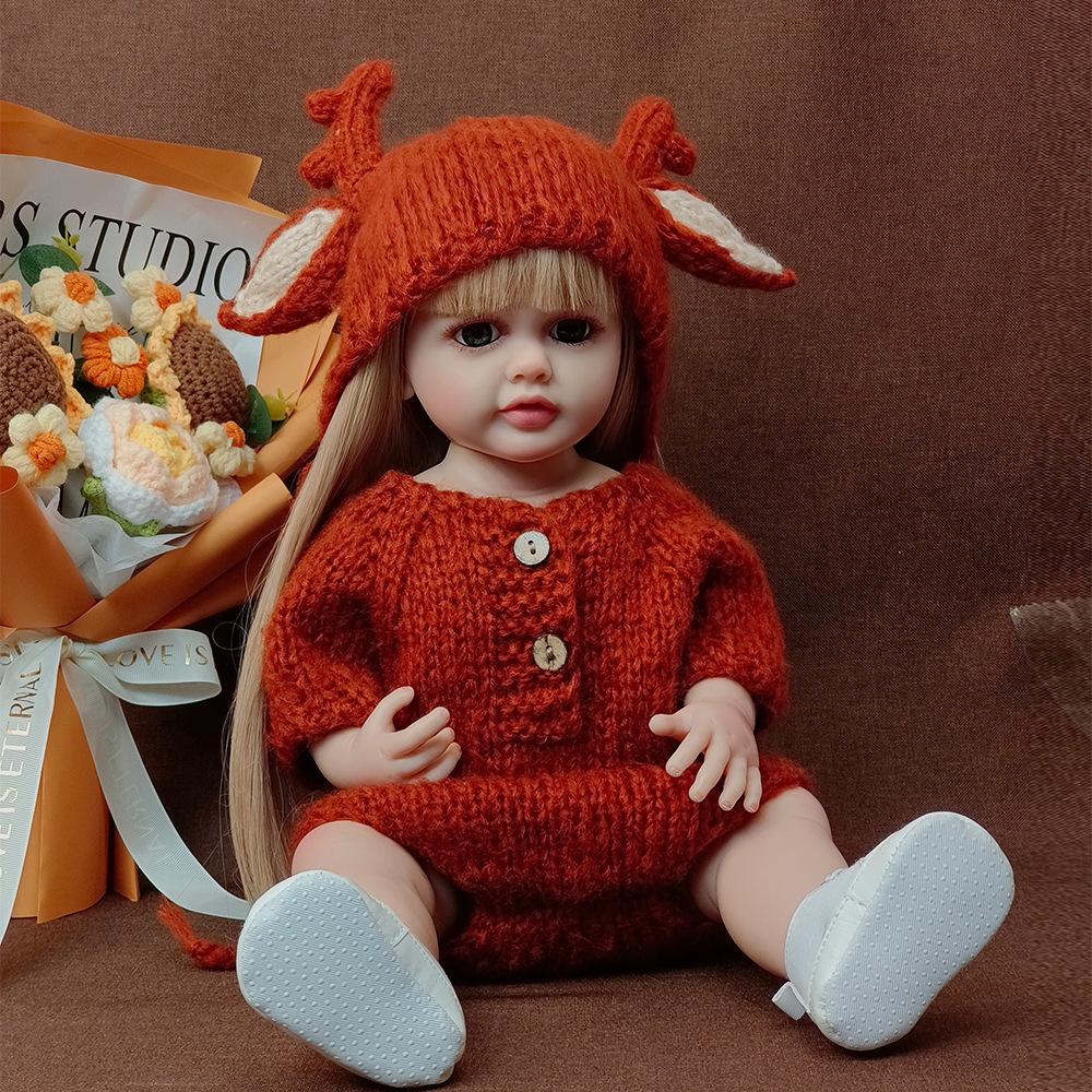 Realistic 55cm Full Enamel Baby Girl Doll Toy