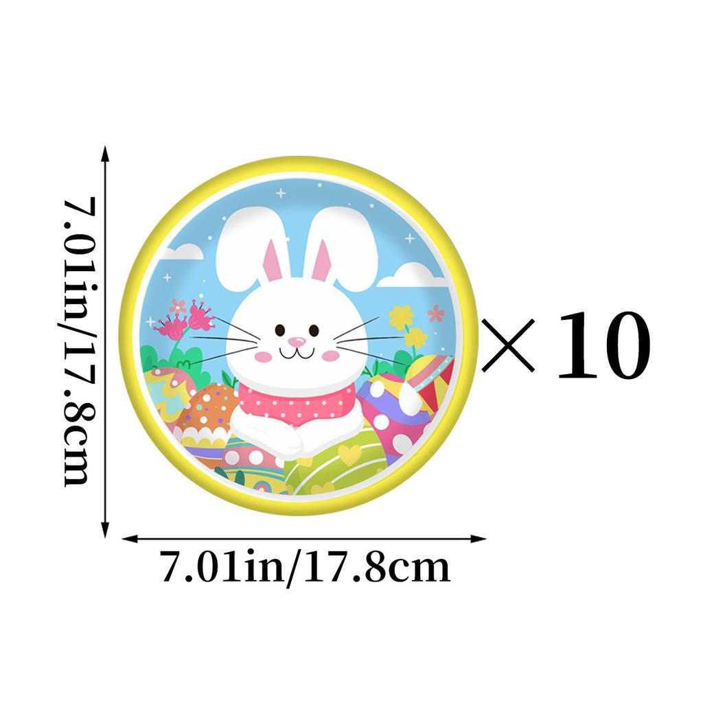 Easter Decorative Rabbit Egg Paper Cup Plate Paper Tableware Set