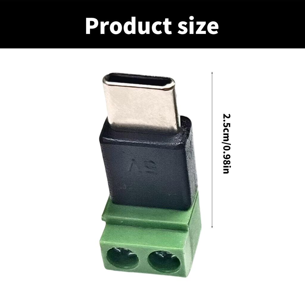 Type C Male to 2 Pin 5V No Solder Charging Adapter Conversion Converter for Smartphones Tablets and Power Bank