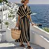 Europäisches & Amerikanisches Sommerkleid mit V-Ausschnitt und Rüschen