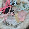 Bow French Style Briefs Mid Waist Women Underwear Lingerie Lace Flower Panties  Gifts