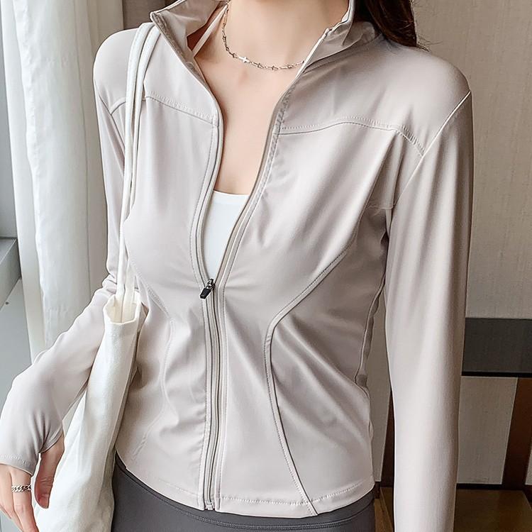Sunscreen Clothes, Yoga Clothes, Women's Quick-drying Slim-fit Sports Top, Long-sleeved New Pilates Running Fitness Stand-up Collar Jacket