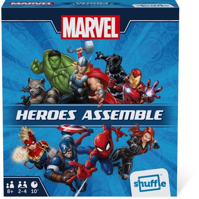 Jeu de cartes - cartamundi - shuffle - marvel heroes assemble - adulte - noir - 15 min - 8 ans - marvel