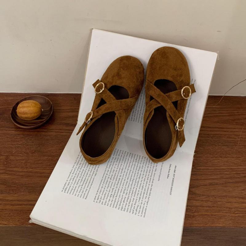 2025 spring and autumn new fashion Mary Jane versatile retro casual light mouth shoes women's shoes flat cross strap single shoes women
