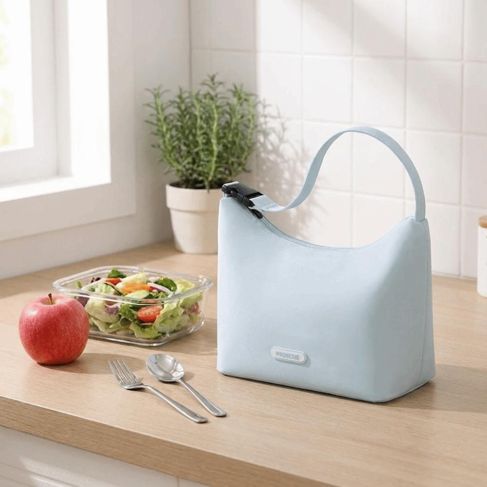 Waterproof Thermal Cooler Tote Large Capacity Food Storage Bag Striped Insulated Lunch Bag Work