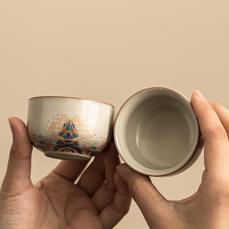 Ru Ofen Keramik Teetasse Teetasse Meistertasse Haushalt Einfach Chinesische Kung Fu Teetasse Kleine Teetasse