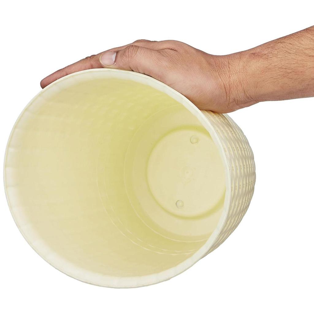 100% Virgin Plastic Round Pots for Plants|Unique Design|Indoor and Outdoor Flower Pot for Home/Office/Table/Garden