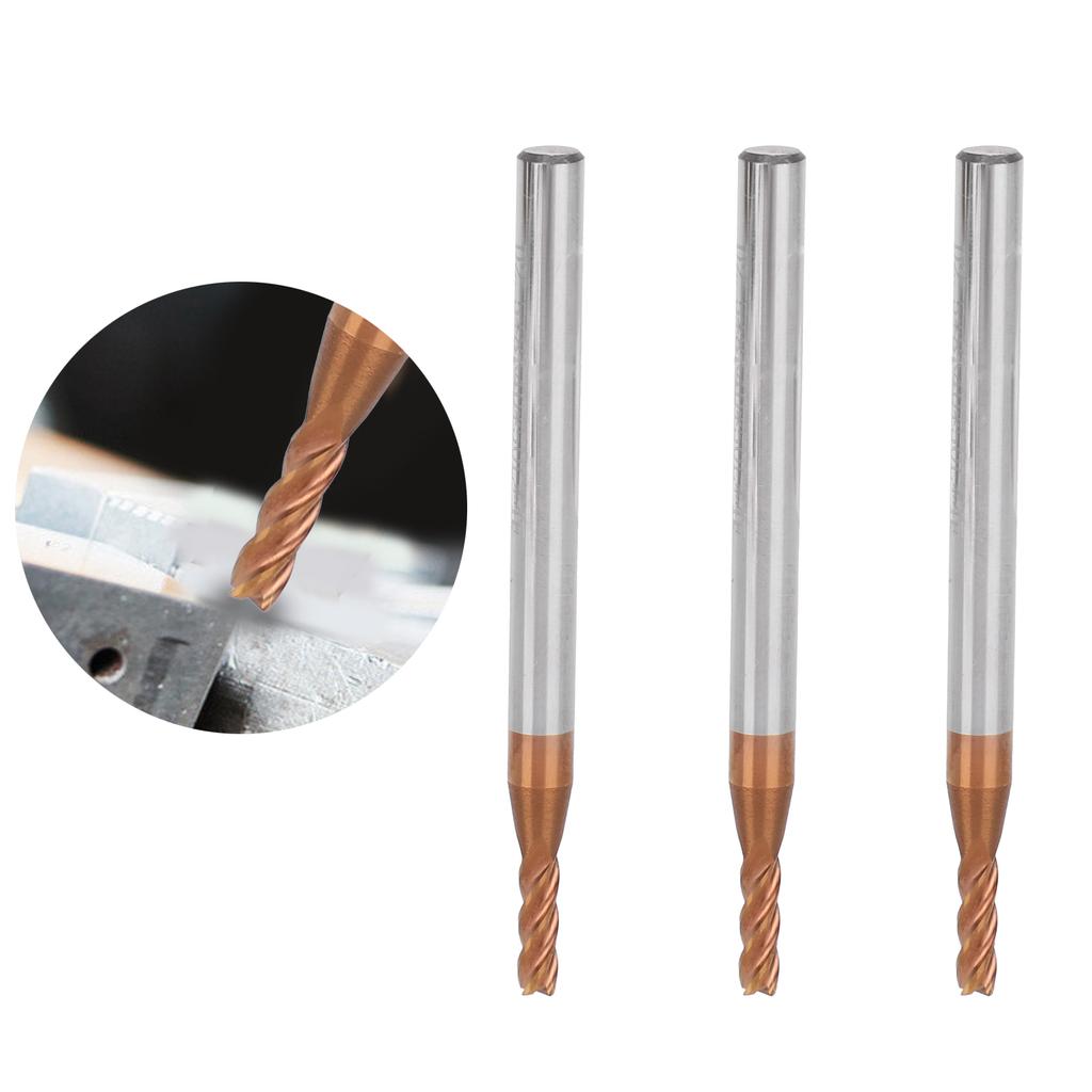 3Pcs Metal End Mill Router 4 Fultes Tungsten Steel Industrial Supplies D2.5 X 8 X 4D X 50L X 4F