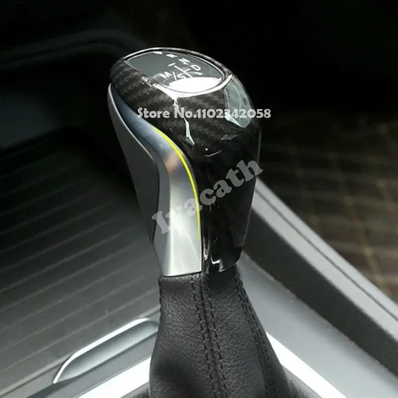 Fit for BMW X1 2 Series F48 F46 2015 2016 2017 2018  ABS carbonfiber Car Gear Head Shift Knob Protection Cover Trim  Accessories