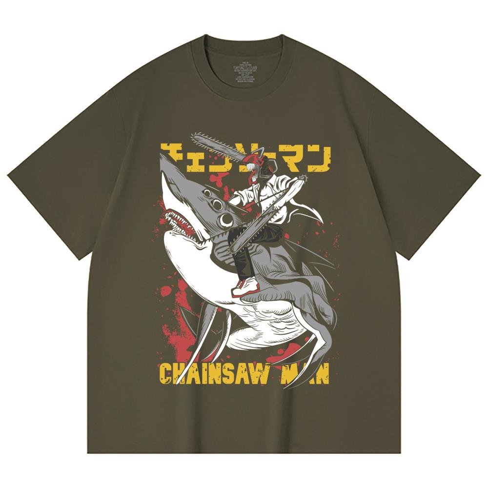 230 Gsm 100% Cotton Chainsaw Man V43 Denji Print Unisex Heavy Cotton T Shirt