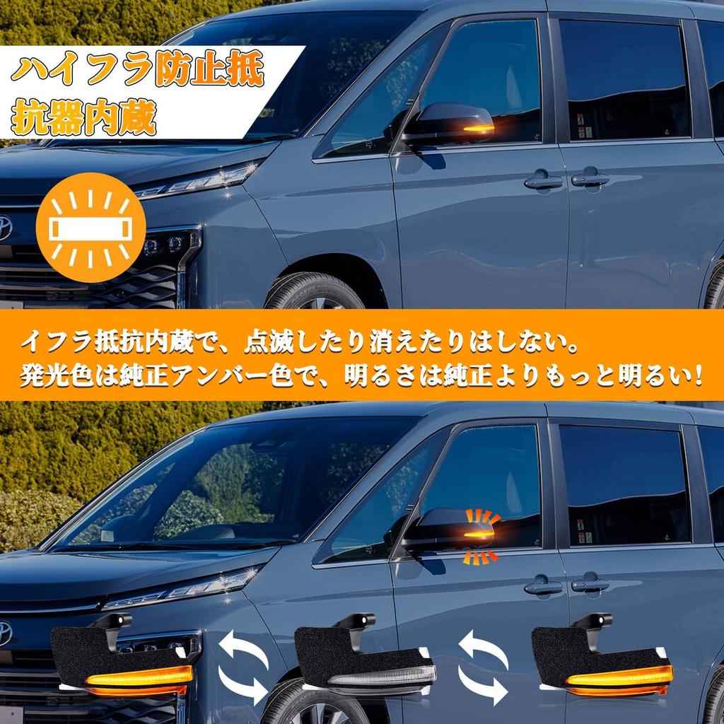 Gempro Außenspiegelblinker für Alphard/Vellfire (40er Serie), Corolla Cross, Noah/Voxy (90er Serie), und Inspektion-konformer LED-Spiegelblinker