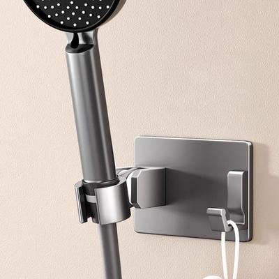 Shower Head Holder with Hook, NO Drilling Shower Holder Clamp Bathroom Replacement Rotation Sprayer Holder for Bathroom, Universal Shower Holder