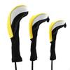 3 Pieces Big Driver Head Cover Padded Golf Club ShapeFitting Sports Accessory Yellow